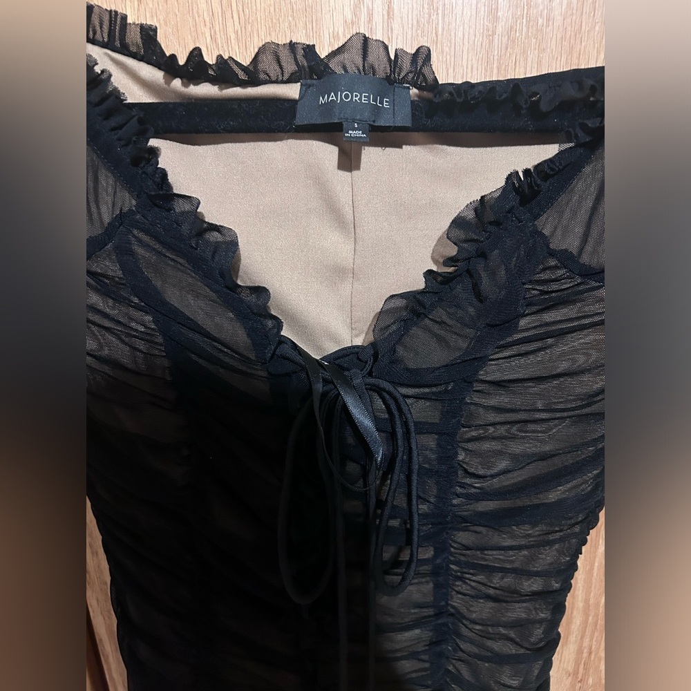 Majorelle Black Sheer Lace-Up Intimate